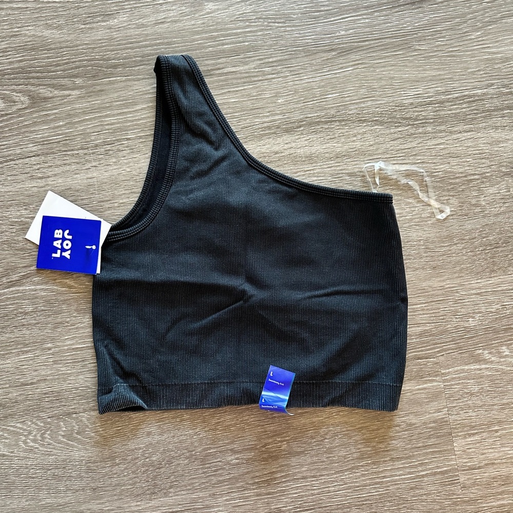 Black one shoulder sports bra/athletic top